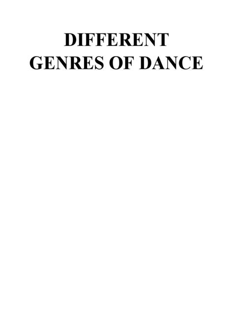 Different Genres of Dance | PDF | Dances | Jazz