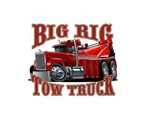 Cartoon Big Rig Tow Truck Digital Art By Aleksandr Volodin Fine Art