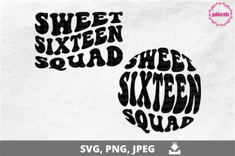 16th Birthday Sweet Sixteen Squad Svg Graphic By Pakkarada · Creative