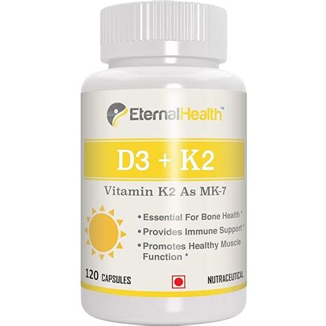 Buy Eternalhealth Vitamin D3 With K2 As Mk 7 Vitamin D And K Complex