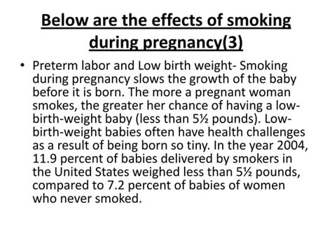 The Effects Of Smoking During Pregnancy Ppt