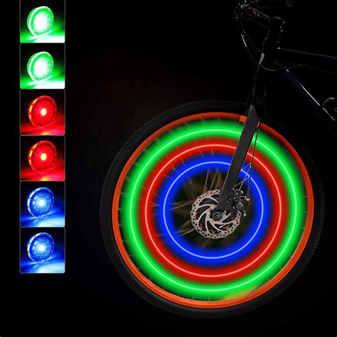 HONGGE Bike Wheel Lights Bike Spoke Lights, Waterproof Bicycle Wheel Lights for Safe Cycling ...