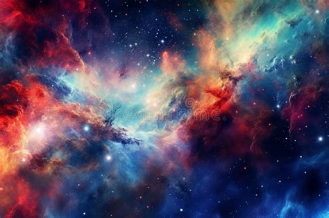 Illustration Showcasing A Vibrant Space Nebula Intricate Gas Clouds