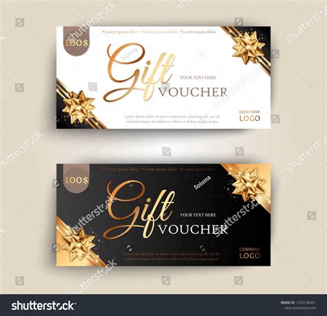 Vector Set Of Luxury T Vouchers With Ribbons And T Box Inside