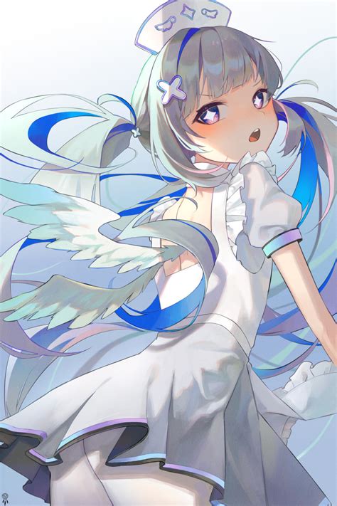 Safebooru 1girl Absurdres Amane Kanata Angel Wings Apron Ass