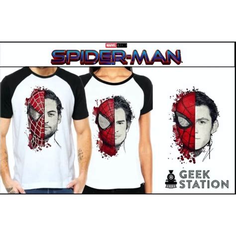 Camiseta Masculina Feminina Raglan Homem Aranha Spiderman Tobey Maguire