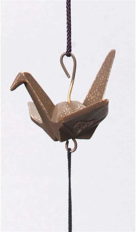 Japanese Furin Wind Chime Bell Iwachu Nambu Cast Iron Origami Crane