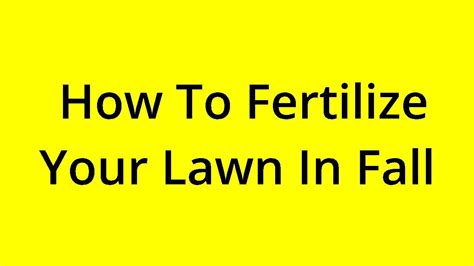 [solved] How To Fertilize Your Lawn In Fall Youtube