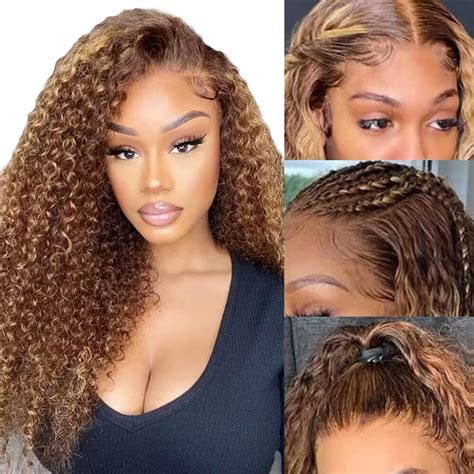 Amazon Highlight Curly Lace Front Wig Human Hair Density