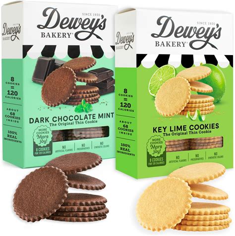 Deweys Bakery Key Lime And Chocolate Mint Moravian Cookie Thin Variety Pack 9 Oz