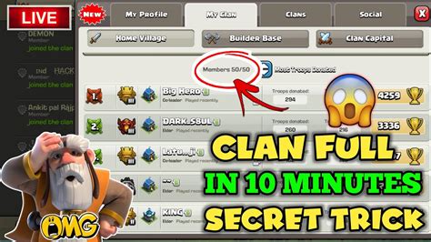 How To Fill Clan Fast In Coc 5050 Build Successful Clan New Trick In 2023 Youtube