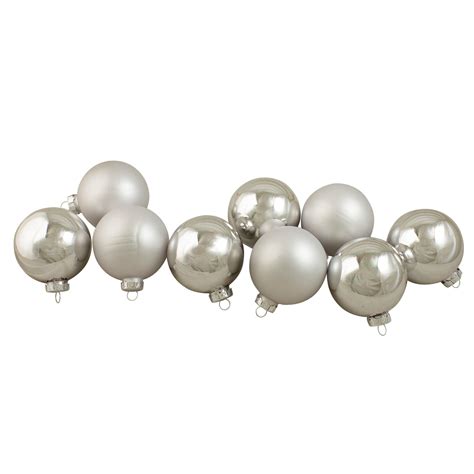 9ct Silver 2 Finish Glass Christmas Ball Ornaments 25 65mm Christmas Central