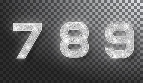 Premium Vector Silver Sparkling Numbers