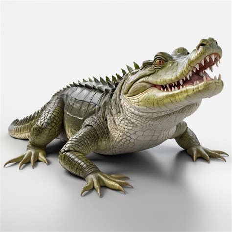 Premium PSD | A crocodile with a large mouth and teeth showing the teeth