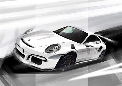 Porsche Gt Rs Digital Art Car Drawing Print Etsy