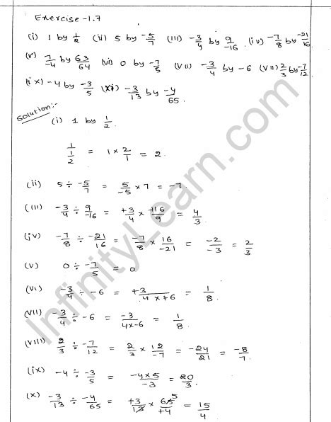 Rd Sharma Solutions Class 8 Rational Numbers Ex 1 7 Worksheets Library