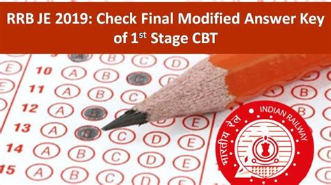 RRB JE 2019 Check Final Modified Answer Key Of 1st Stage CBT