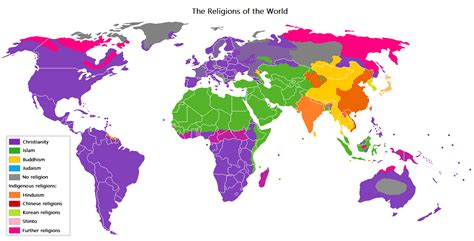 Map of Modern Religious Distribution [1336 x 722] : MapPorn