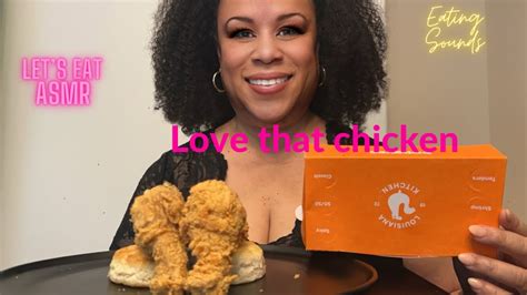 Asmr Eating Popeyes Crunchy Chicken Youtube