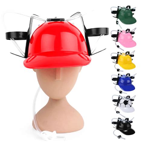 Drinker Hat Beer And Soda Drinking Hard Hat Helmet Toy Party Prop