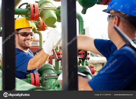 Petrochemical Workers Working Refinery Plant Stock Photo Zorandim