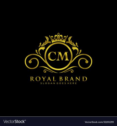 Cm Letter Initial Luxurious Brand Logo Template Vector Image