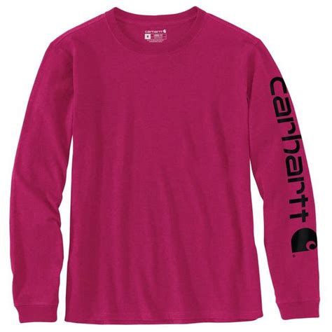 Carhartt Women's Workwear Long Sleeve Logo T-Shirt, Beet Red Heather ...