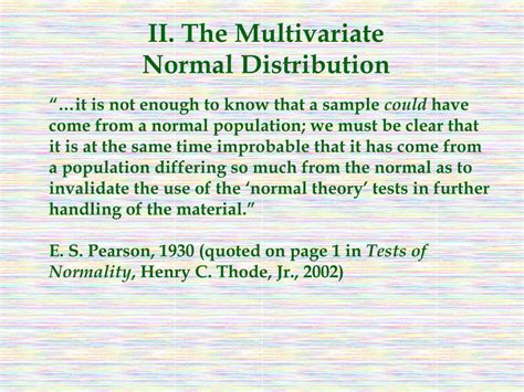 Ppt Ii The Multivariate Normal Distribution Powerpoint Presentation