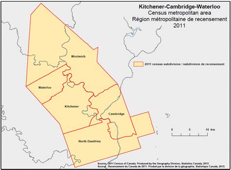 Geographical Map Of The 2011 Census Metropolitan Area Of Kitchener