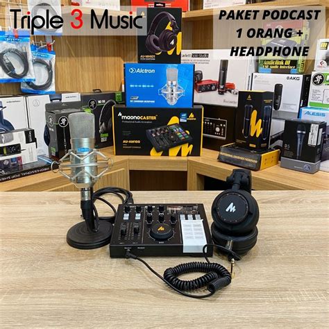 Jual Maono AU AM100 Maonocaster Paket Podcast 1 Orang Mic Dan Headphone