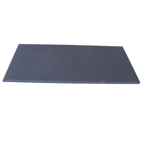 1m X 50cm X 20mm Flatline Grey Rubber Gym Flooring Cannons Uk