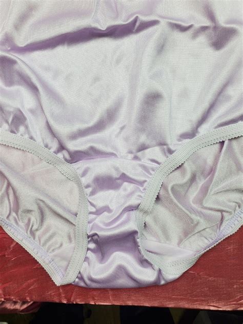 Vtg Sheer Hi Panties Shiny Silky Nylon Gusset Lace Sz 7 Sissy Sexy