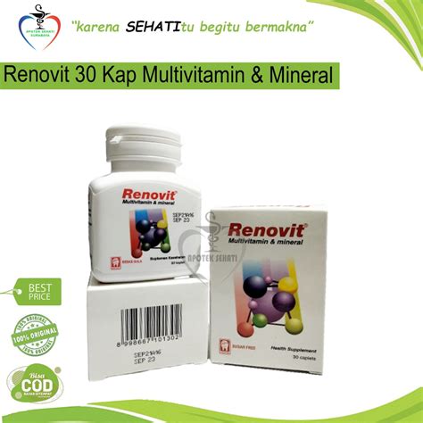 Jual Renovit Botol Isi 30 Kaplet Multivitamin Mineral Daya Tahan Tubuh