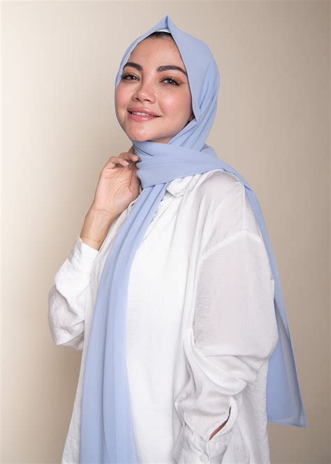 Premium Chiffon Hijab in Sky Blue | LUXY HIJAB