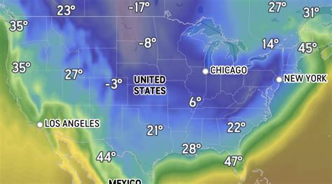 Cold Temperature Map