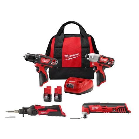 Milwaukee M12 12 Volt Lithium Ion Cordless 2 Tool Combo Kit With