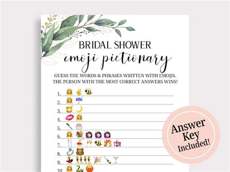 Bridal Emoji Pictionary Game Guide Bridal Shower 101