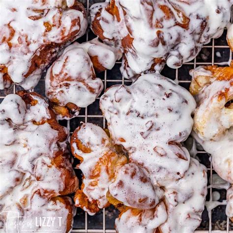 Apple Fritter Doughnuts With Vanilla Bean Glaze Tastes Of Lizzy T