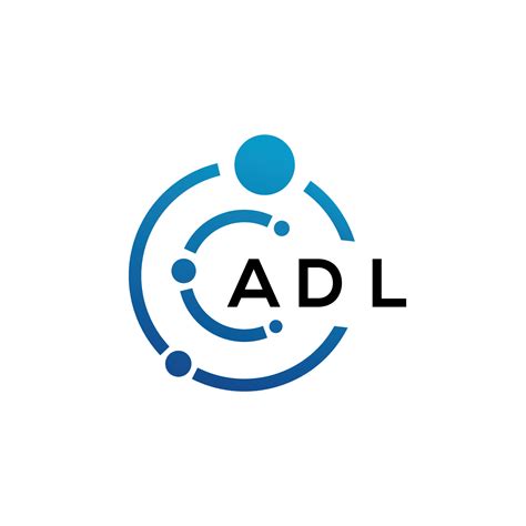 diseño de logotipo de letra adl sobre fondo negro. concepto de logotipo