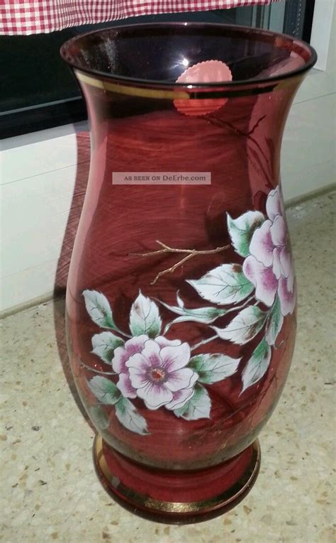 Bohemia Crystal Kristallglas Vase Rot B Hmisches Glas