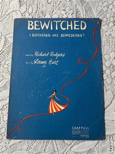 Vintage Sheet Music Bewitched Bothered And Bewildered Richard