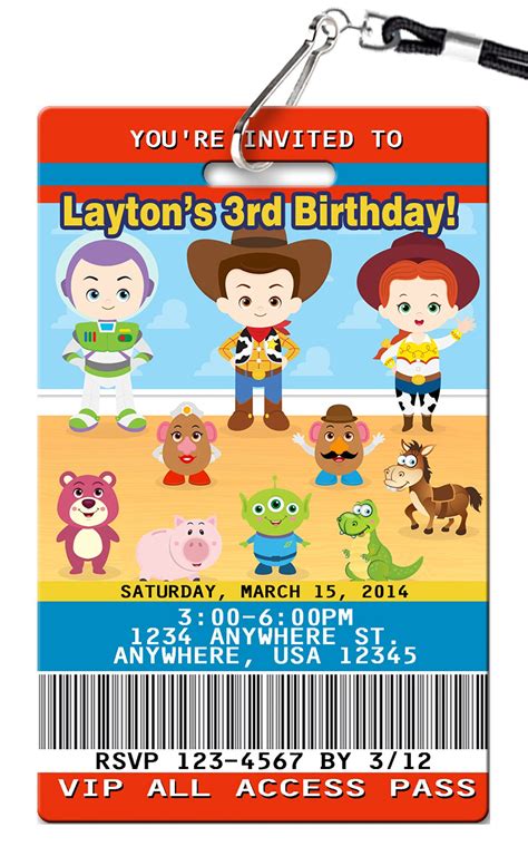 Toy Story Birthday Invitations Pvc Invites Vip Birthday Invitations