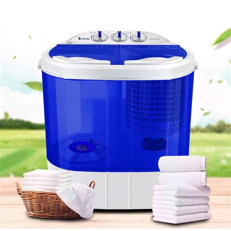 Ktaxon 10lbs Mini Twin Tub Washing Machine Portable Washer Dryerï¼ White And Blue