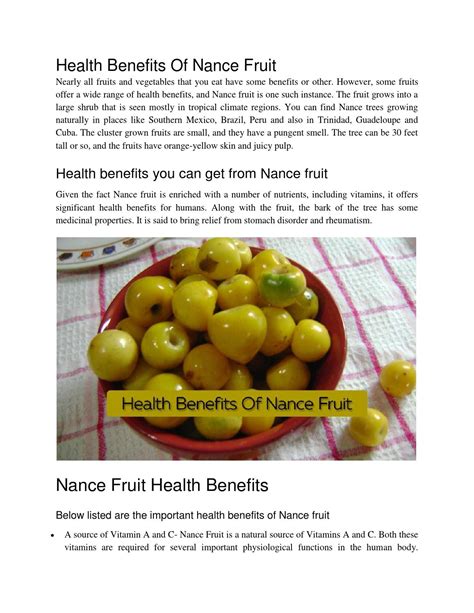 Health benefits of nance fruit by Usha ATS - Issuu