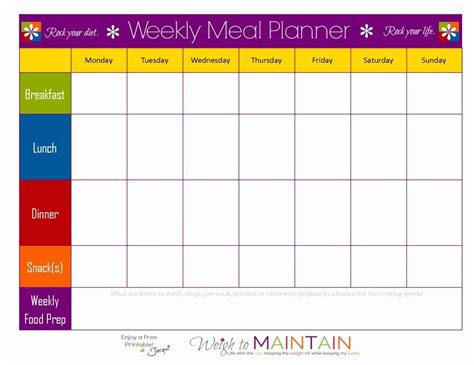 20 30 Day Meal Plan Template