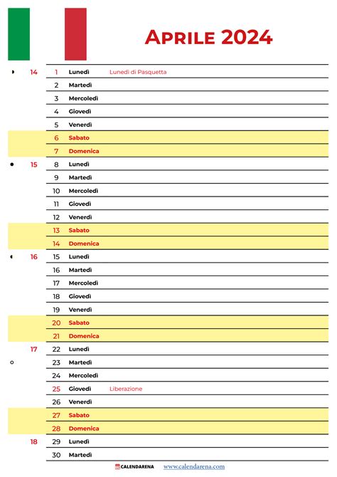 Calendario Aprile Da Stampare Italia