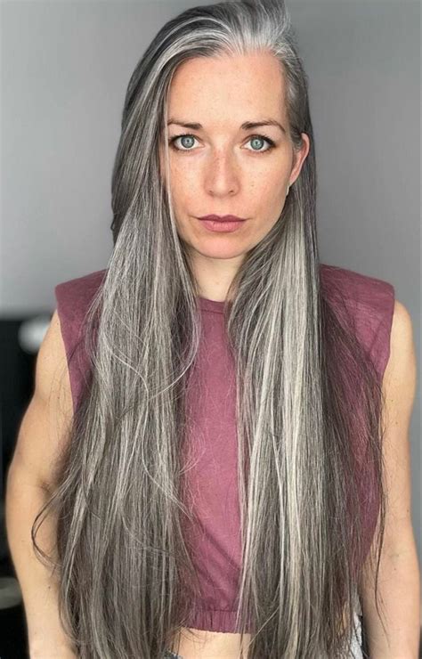 Long Silver Hair Long Gray Hair Beautiful Old Woman Hair Color For