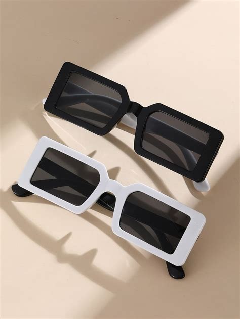 2pairs Square Frame Sunglasses Pretty Sunglasses Trendy Glasses Glasses Fashion