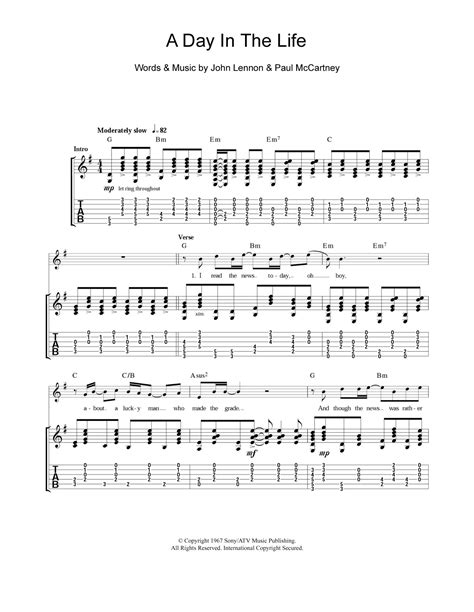 A Day In The Life by The Beatles - Guitar Tab - Guitar Instructor