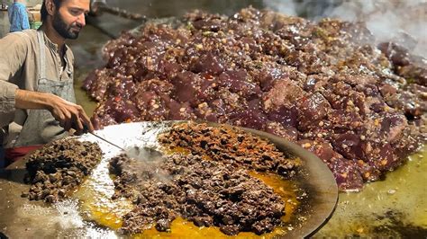 Tawa Fry Kaleji Making Mutton Fried Liver Recipe Tomato Masala